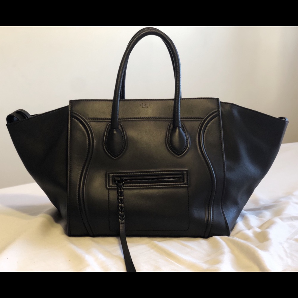 Celine Mini Luggage Handbag in Black Calfskin